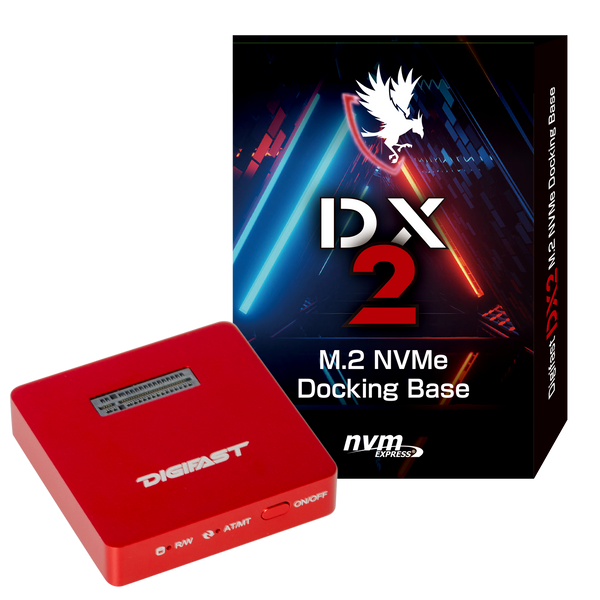 Digifast M.2 NVMe SSD Docking Base, USB3.2 GEN2 Type-C (10 Gbps), Lightweight, Portable Design - Red