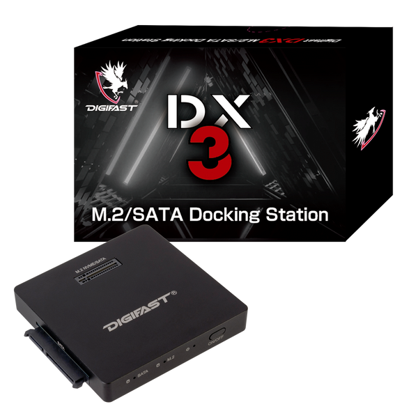 Digifast DX3 M.2 SSD/2.5" SATA SSD Docking Base Ultra High Speed Read and Write - Black