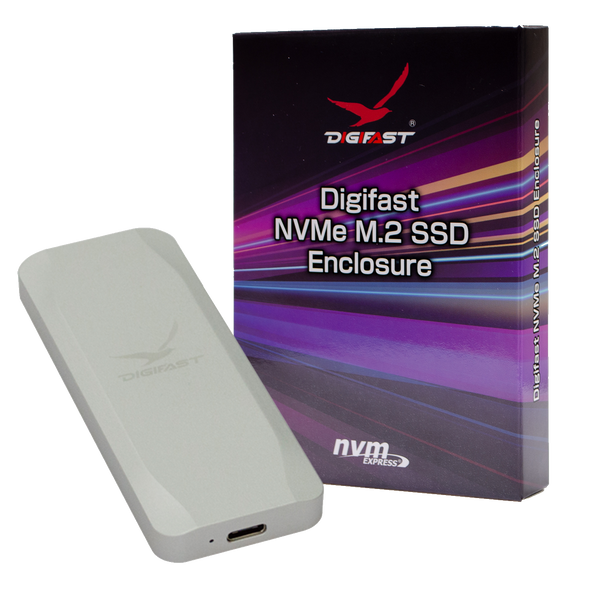 Digifast M.2 NVMe SSD Enclosure, USB3.1 GEN2 Type-C (10 Gbps), Aluminum - Silver